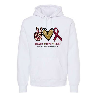 Peace Love Cure Multiple Myeloma Awareness Premium Hoodie