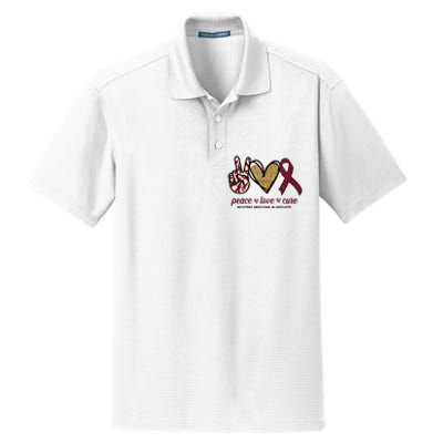 Peace Love Cure Multiple Myeloma Awareness Dry Zone Grid Polo