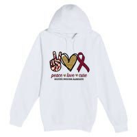 Peace Love Cure Multiple Myeloma Awareness Premium Pullover Hoodie