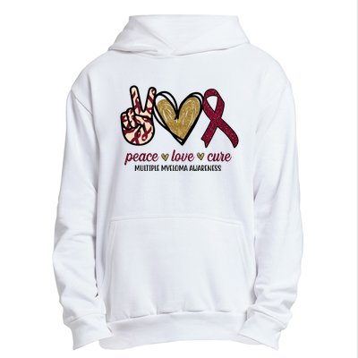 Peace Love Cure Multiple Myeloma Awareness Urban Pullover Hoodie