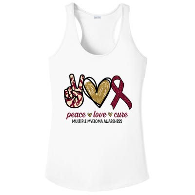 Peace Love Cure Multiple Myeloma Awareness Ladies PosiCharge Competitor Racerback Tank