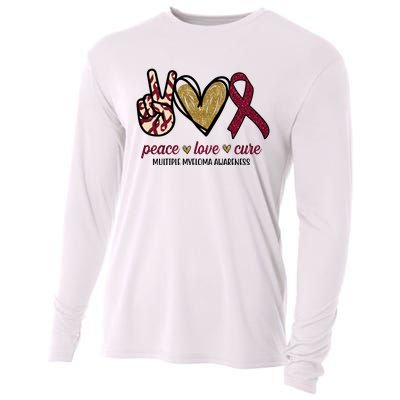 Peace Love Cure Multiple Myeloma Awareness Cooling Performance Long Sleeve Crew