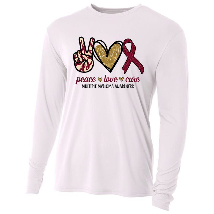 Peace Love Cure Multiple Myeloma Awareness Cooling Performance Long Sleeve Crew