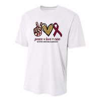 Peace Love Cure Multiple Myeloma Awareness Youth Performance Sprint T-Shirt