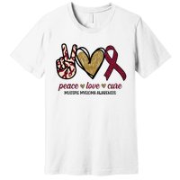 Peace Love Cure Multiple Myeloma Awareness Premium T-Shirt