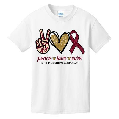 Peace Love Cure Multiple Myeloma Awareness Kids T-Shirt