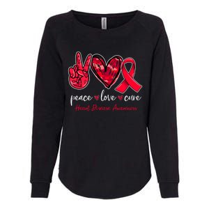 Peace Love Cure Heart Disease Awareness Month Cute Gift Womens California Wash Sweatshirt