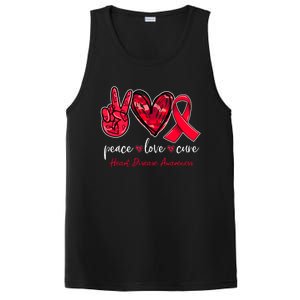 Peace Love Cure Heart Disease Awareness Month Cute Gift PosiCharge Competitor Tank