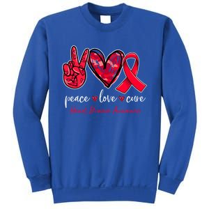 Peace Love Cure Heart Disease Awareness Month Cute Gift Sweatshirt