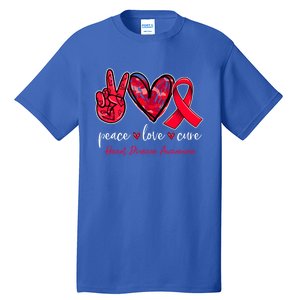 Peace Love Cure Heart Disease Awareness Month Cute Gift Tall T-Shirt