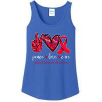 Peace Love Cure Heart Disease Awareness Month Cute Gift Ladies Essential Tank