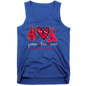 Peace Love Cure Heart Disease Awareness Month Cute Gift Tank Top