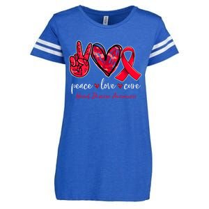 Peace Love Cure Heart Disease Awareness Month Cute Gift Enza Ladies Jersey Football T-Shirt