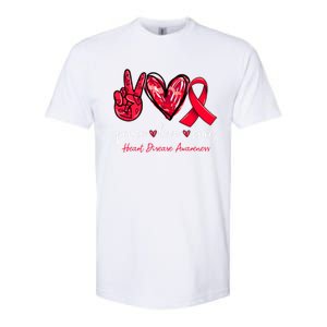 Peace Love Cure Heart Disease Awareness Month Cute Gift Softstyle CVC T-Shirt