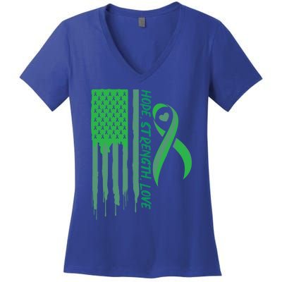 Pride Liver Cancer Awareness Support Gift Women's V-Neck T-Shirt