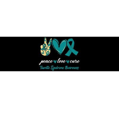 Peace Love Cure Tourette Syndrome Teal Ribbon Awareness Bumper Sticker