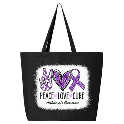 Peace Love Cure We Wear Purple For AlzheimerS Awareness 25L Jumbo Tote