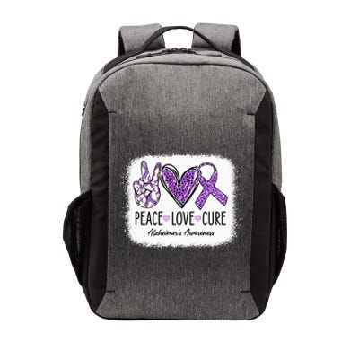 Peace Love Cure We Wear Purple For AlzheimerS Awareness Vector Backpack