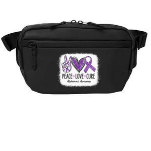 Peace Love Cure We Wear Purple For AlzheimerS Awareness Crossbody Pack