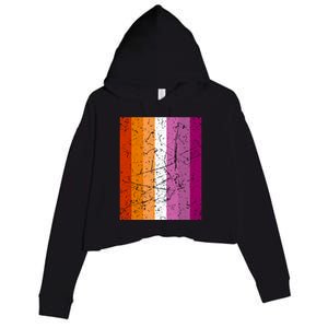 Proud Lesbian Community Colourful Pride Flag Lgbt Gift Crop Fleece Hoodie