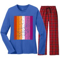 Proud Lesbian Community Colourful Pride Flag Lgbt Gift Women's Long Sleeve Flannel Pajama Set 