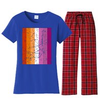 Proud Lesbian Community Colourful Pride Flag Lgbt Gift Women's Flannel Pajama Set