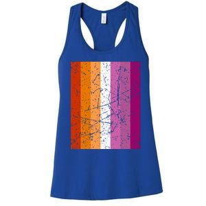 Proud Lesbian Community Colourful Pride Flag Lgbt Gift Women's Racerback Tank