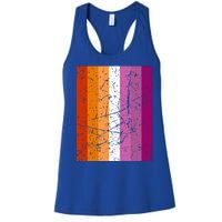 Proud Lesbian Community Colourful Pride Flag Lgbt Gift Women's Racerback Tank