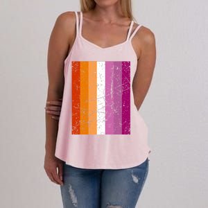 Proud Lesbian Community Colourful Pride Flag Lgbt Gift Women's Strappy Tank