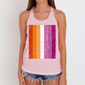 Proud Lesbian Community Colourful Pride Flag Lgbt Gift Women's Knotted Racerback Tank