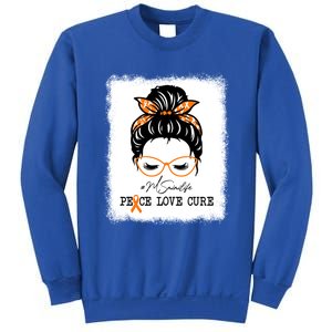 Peace Love Cure Mimi Messy Bun Multiple Sclerosis Meaningful Gift Sweatshirt