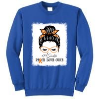 Peace Love Cure Mimi Messy Bun Multiple Sclerosis Meaningful Gift Sweatshirt