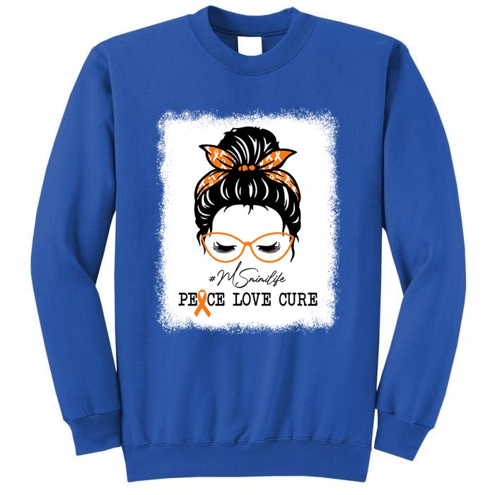 Peace Love Cure Mimi Messy Bun Multiple Sclerosis Meaningful Gift Sweatshirt