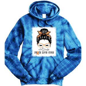 Peace Love Cure Mimi Messy Bun Multiple Sclerosis Meaningful Gift Tie Dye Hoodie