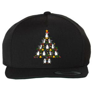 Penguin Lover Christmas Tree Funny Penguin Xmas Tree Gift Wool Snapback Cap