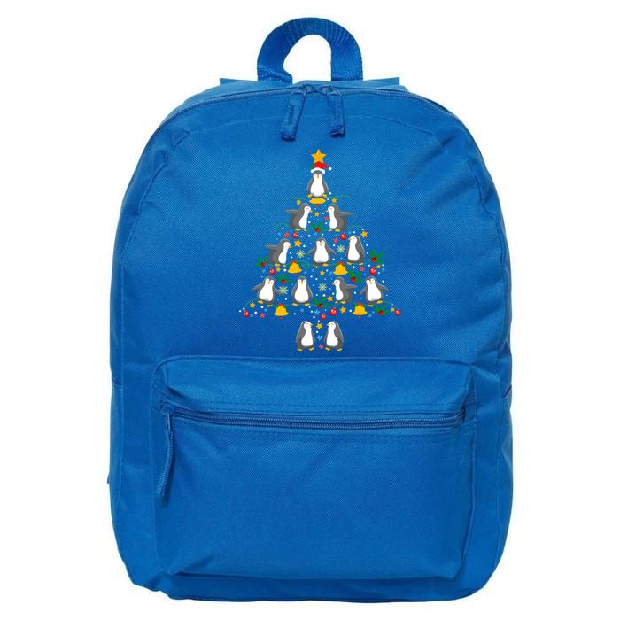 Penguin Lover Christmas Tree Funny Penguin Xmas Tree Gift 16 in Basic Backpack