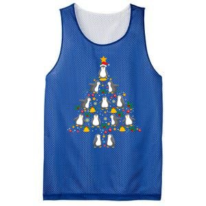 Penguin Lover Christmas Tree Funny Penguin Xmas Tree Gift Mesh Reversible Basketball Jersey Tank