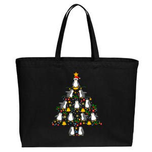 Penguin Lover Christmas Tree Funny Penguin Xmas Tree Gift Cotton Canvas Jumbo Tote