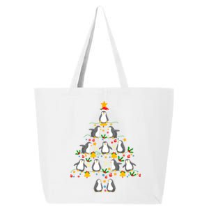 Penguin Lover Christmas Tree Funny Penguin Xmas Tree Gift 25L Jumbo Tote