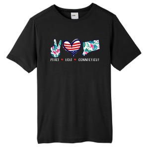 Peace Love Connecticut Flag Souvenirs Tall Fusion ChromaSoft Performance T-Shirt