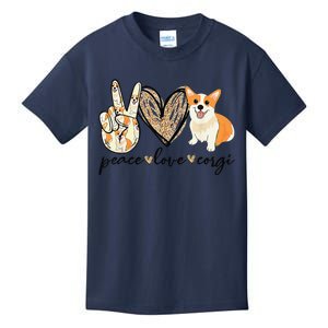 Peace Love Corgi Cute Dog Mom MotherS Day Gift Corgi Lover Kids T-Shirt