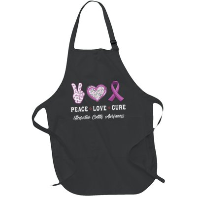 Peace Love Cure Ulcerative Colitis Awareness Men Women Apron