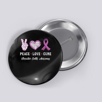 Peace Love Cure Ulcerative Colitis Awareness Men Women Button