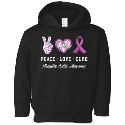 Peace Love Cure Ulcerative Colitis Awareness Men Women Toddler Hoodie