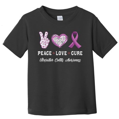 Peace Love Cure Ulcerative Colitis Awareness Men Women Toddler T-Shirt