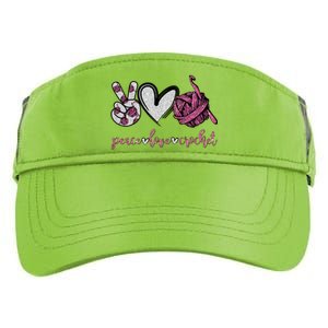 Peace Love Crochet Funny Crocheting Lover Gift Meaningful Gift Adult Drive Performance Visor