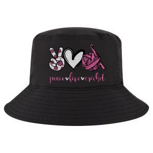 Peace Love Crochet Funny Crocheting Lover Gift Meaningful Gift Cool Comfort Performance Bucket Hat