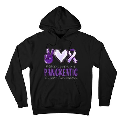 Peace Love Cure Pancreatic Cancer Awareness Hoodie