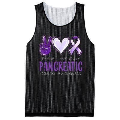 Peace Love Cure Pancreatic Cancer Awareness Mesh Reversible Basketball Jersey Tank