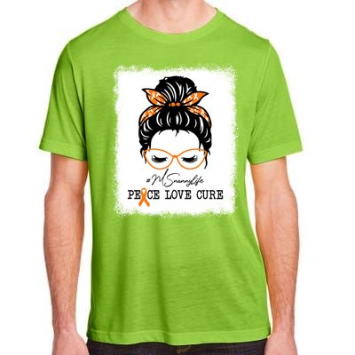 Peace Love Cure Nanny Messy Bun Multiple Sclerosis Gift Adult ChromaSoft Performance T-Shirt